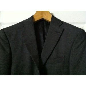 MURANO MENS GRAY 100%WOOL STRIPED SINGLE VENTED SPORT COAT JACKET BLAZER SZ:36R